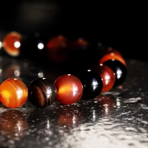 AURUM BROTHERS • Tiger’s Eye Carnelian Spiritual Bead Bracelet - Picture 5 of 5